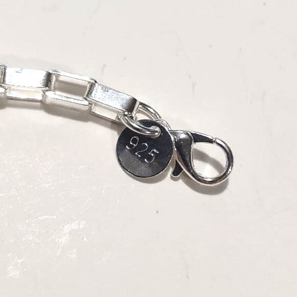 S925 Sterling Silver Bracelet Box Square Chain Christmas Birthday Gift New!! - Picture 1 of 4